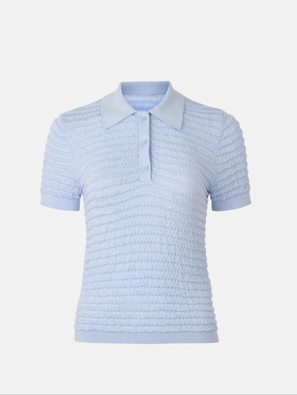 FRAME Smocked Polo Tops Collared Short Sleeves Size S